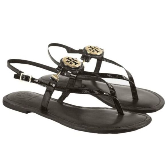 TORY BURCH Ali Brown Leather Strappy Slingback Sandal Size 10.5M - Picture 1 of 8